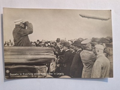 Foto AK Zeppelin Ansichtskarte  Zeppelin  Begrüßung in Leipzig 1909