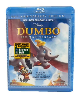 Disney Dumbo 70th Anniversary Blu-Ray DVD 2 Disc Set Film Plus Bonus NEW Sealed