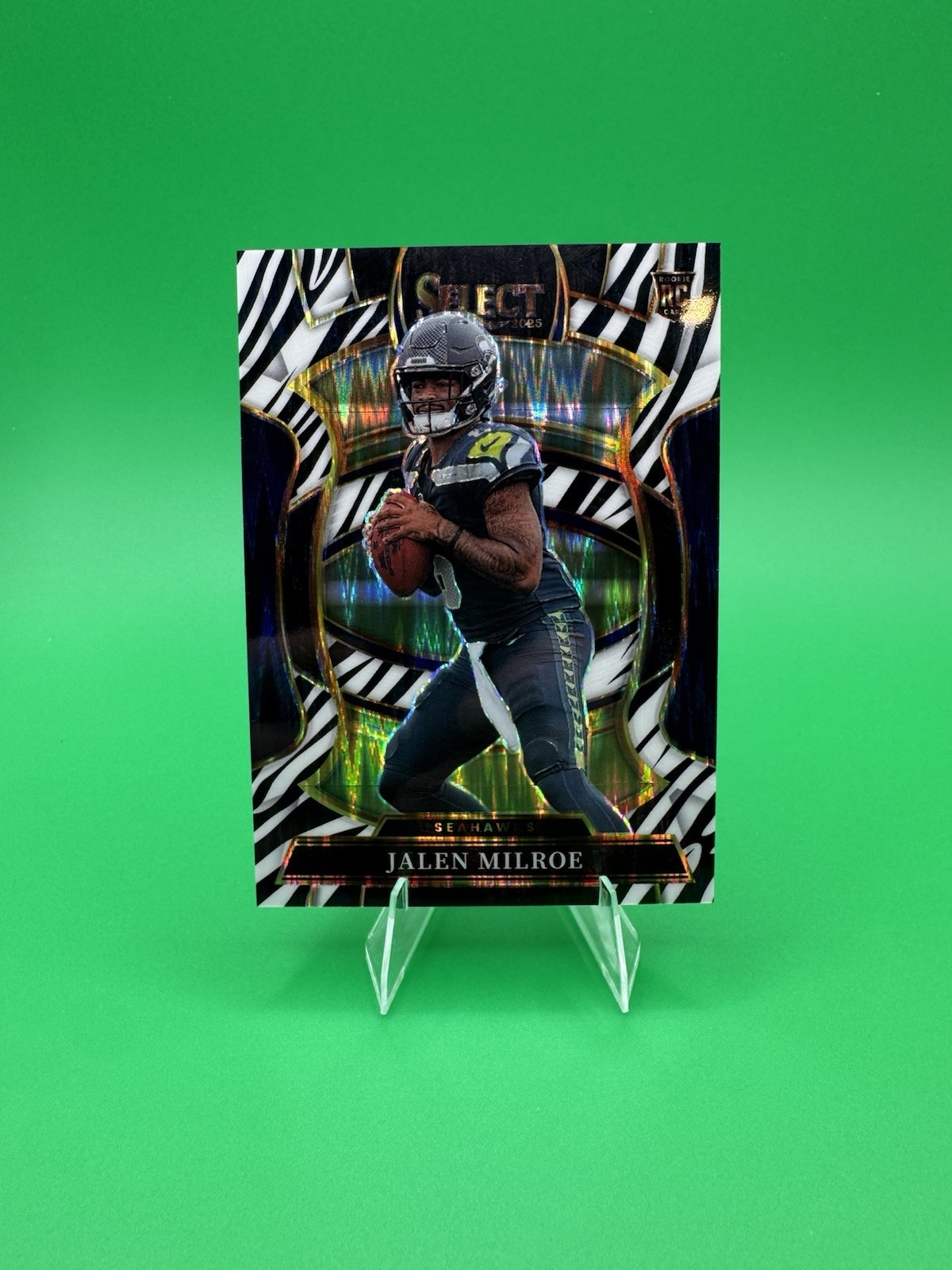 2025 Panini Select - Concourse Jalen Milroe #14 Zebra Prizm (RC)