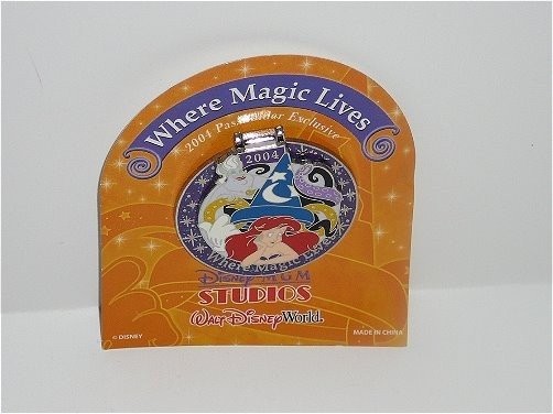 NOC Disney pin WDW Passholder MGM Studios Sorcerer's Hat Ariel & Villain Ursula