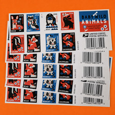 2025 Baby Wild Animals Scott #6006-6015 5 Sheets of 20 (100pcs) Forever Stamps