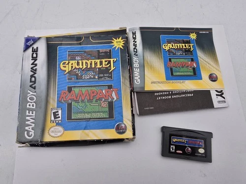Gauntlet & Rampart GBA CIB Nintendo Game Boy Advance Complete Manual Box