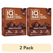 IQBAR Salted Chocolate Protein Bars, Vegan Energy Bars, 4 Count Box 2 pack