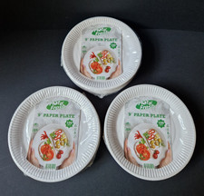 White Paper Plates 9" Food Grade Material for Catering Supplies x 300 New Sealed