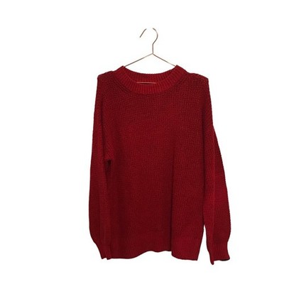 American Eagle knit Crew Neck red Oversized Sweater size large