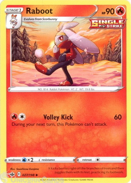 Raboot 027/198 Uncommon Mint Pokemon Card