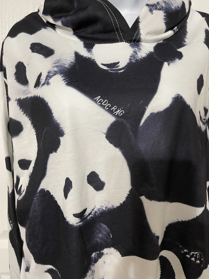 NUEVO CON ETIQUETAS ACDC Rag Harajuku Panda Sudadera con Capucha Gran Tamaño Japón Unisex Juegos con disfraces Foto 4 de 4
