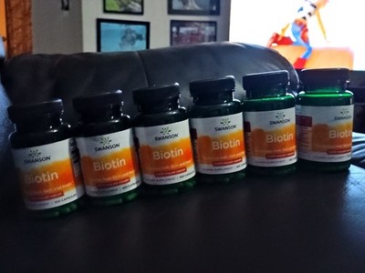 6 pack of factory sealed Swanson Biotin 5,000 Mcg 100 Capsules each