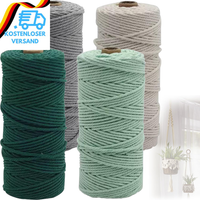 4 StüCk Makramee Garn, 3Mm X 400M Macrame Cord, Baumwollkordel In NaturtöNen (Du