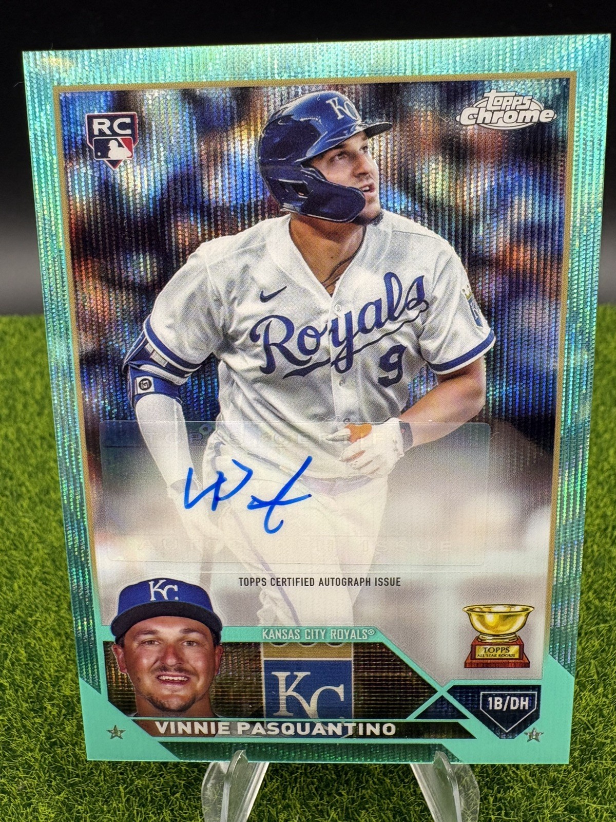 2023 Topps Chrome Update Auto Vinnie Pasquantino AC-VP Aqua Wave Refractor /199