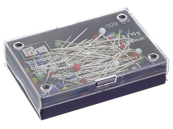 Prym 029129 Glaskopfstecknadeln 30 X 0,60Mm Nr. 9 - Silber, Bunt - 1 Dose, 10G-image