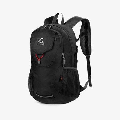 Unisex 30L Small Foldable Packable Travel Hiking Nylon Backpacks Daypack,Black