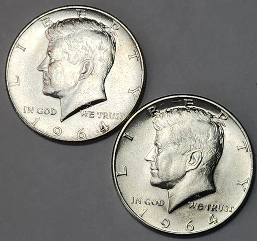 1964 P D KENNEDY Half Dollars 90% Silver, Choice Uncirculated 2 Coin Lot JFK-20a