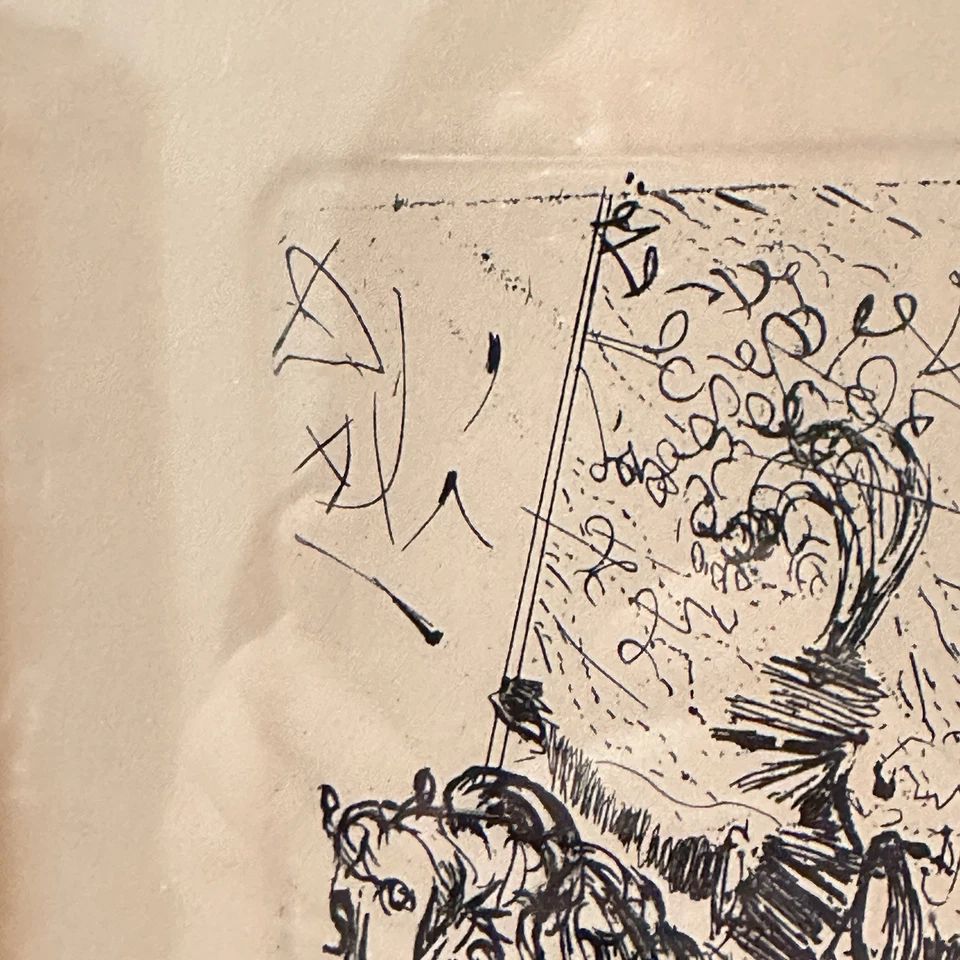 Salvador Dali El Cid Lithograph Framed Authentication Horse Rider Etching Art - Image 3 of 4