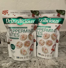 Drizzilicious Peppermint Bites 4oz 2 Bags Exp 2026 Gluten Free Mini Rice Cakes