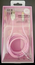 GENTEK USB-C TO USB- A CHARGE AND SYNC CABLE 6FT STRAIN RELIEF TANGLE FREE