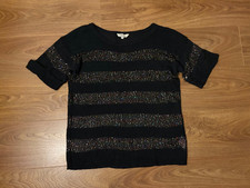 PEACOCKS Womens Black Sparkly knit Top with sequins. Size 12