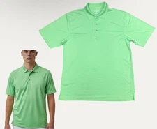Champions Tour Men's Golf Polo Shirt Size Large Green Ribbed Short Sleeve
