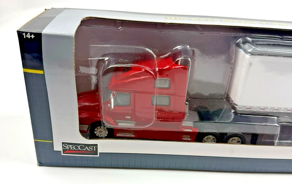 Camión Volvo 770 rojo 1:64 con dormitorio y remolque de doble puerta 53’ 🚚 SpecCast #31605 Foto 2 de 4
