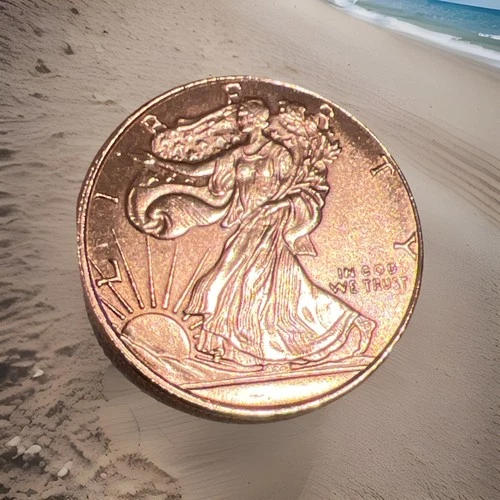 1/2 oz Copper Round Walking Liberty 0.999 Fine Cooper Round