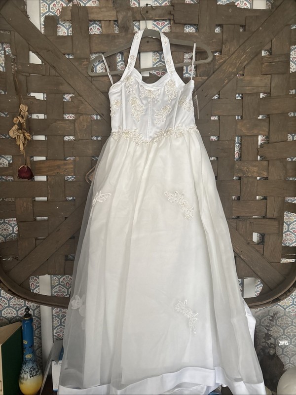 Tiptop Ivory Kids Size 12 Flower girl Dress With Flower Design Communion