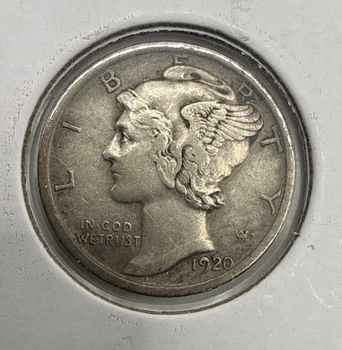 1920 P Silver Mercury Dime - F/VF - Good Condition 90% Silver (B)