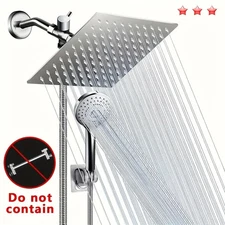 Black 12 in Rain Square Shower Head with Handheld Spray High Pressure Adjustable