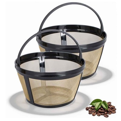 The coffee filter basket is reusable and suitable for 8-12 cup coffee machines
