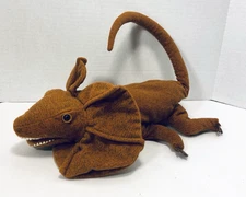 Folkmanis Frilled lizard 20" inch Plush Hand Puppet Dragon sand orange Toy