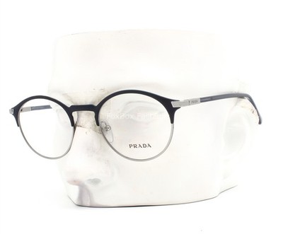 Prada Eyeglasses VPR58Y 02N-1O1 Glasses Matte Navy Blue Silver 48-20-145 No Case