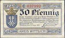 50 Pfennig Wittlich 1919 series note emergency money voucher 16.01.b