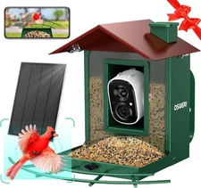 Osoeri Bird Feeder W/ Camera Smart AI Identify Birds Auto Capture Video Solar