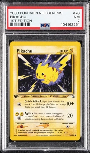 2000 POKEMON NEO GENESIS 1ST EDITION #70 PIKACHU PSA 7