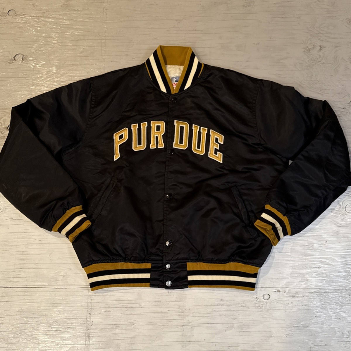 Vintage 80s NCAA Starter University Of Purdue Boilermakers Satin
