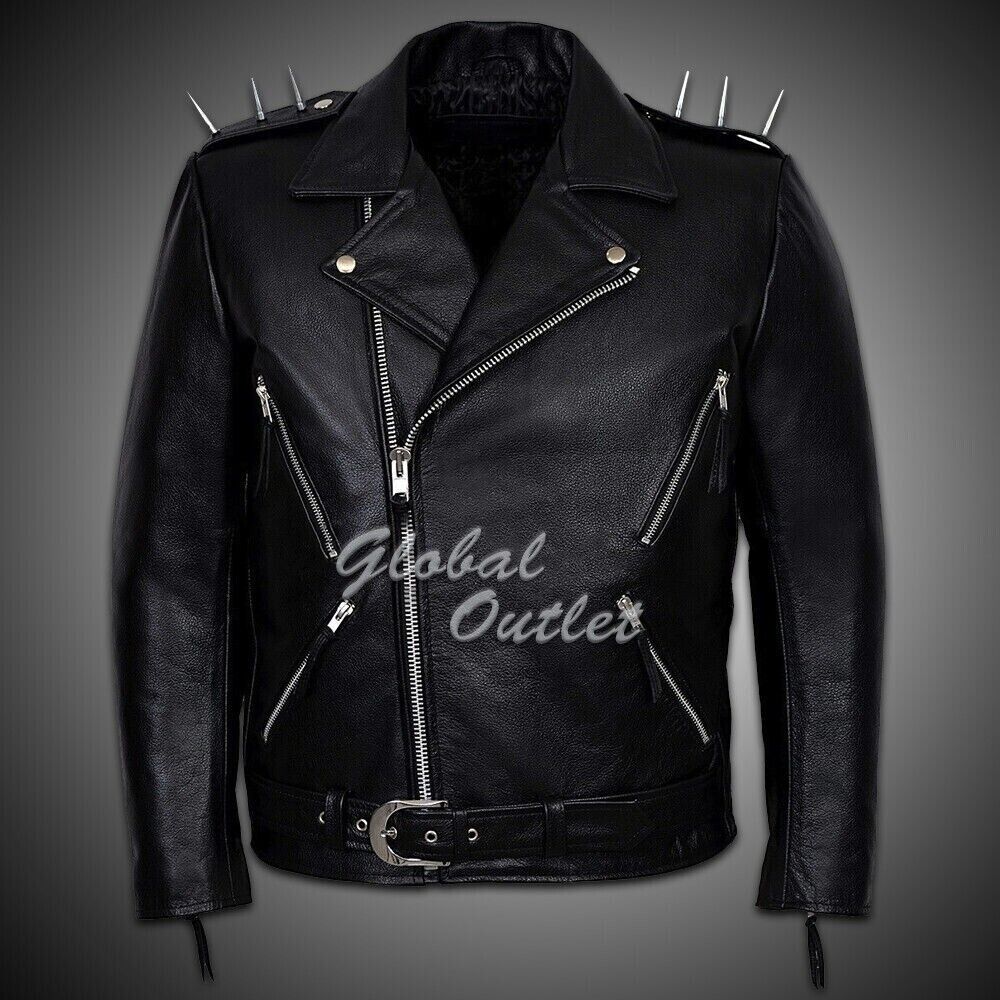 MENS GHOST RIDER BLACK METAL SPIKES MOTORCYCLE MOTORBIKE MENS GHOST RIDER BLACK METAL SPIKES MOTORCYCLE MOTORBIKE