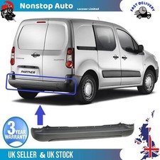 Rear Bumper Centre Without Sensor Holes Black For PEUGEOT Partner 7410GE
