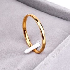 2mm Thin for Women Girl Stackable Plain Stainless Ring Steel Size 3-10 Simple