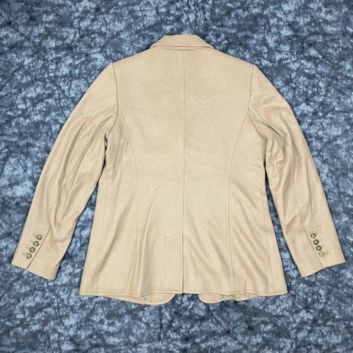 Giacca blazer cappotto LL Bean lana cashmere lana peggiorata marrone chiaro donna 3 bottoni 12 REG - Foto 7 di 10