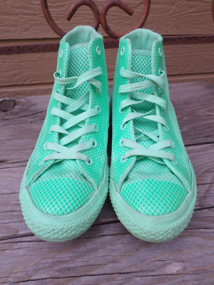 Converse All Star Green Mesh Hi Top Sneakers Youth Size