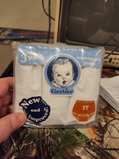 Gerber 3pk Waterproof Pants 2T Toddler Baby White NIP