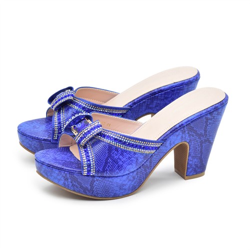 Fashion Sandals Shoes Heel 10.5 CM Leather Women Rhinestone Shoes Latest Design - Picture 14 of 15
