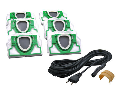6 Vlies Staubsaugerbeutel + Ersatzkabel 10 Meter geeignet Vorwerk Kobold VK 200