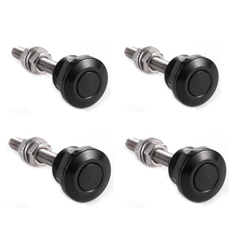 4 Pack 22mm Aluminum Push Button Hood Pin Lock Clips – Quick Release Bumper Latch