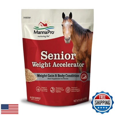 Manna Pro Weight Accelerator For Senior Horses, Made with Omega 3 Fatty Acids