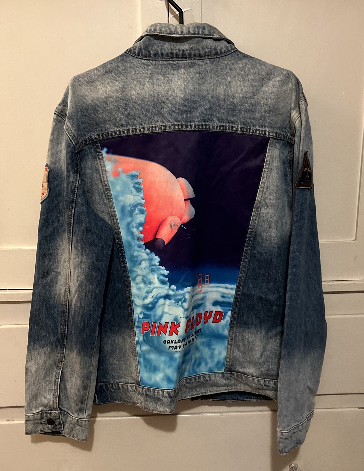 Rare Pink Floyd 1977 Oakland Coliseum Concert Denim Jacket XL NWT image 2