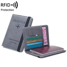 Passport Holder RFID Anti-theft Swipe Bag Multifunctional Document Organizer