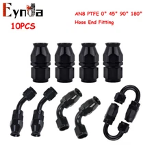 10PCS AN8 8AN PTFE Fuel Hose End Fitting Adapter Oil Gas Line Fittings For E85