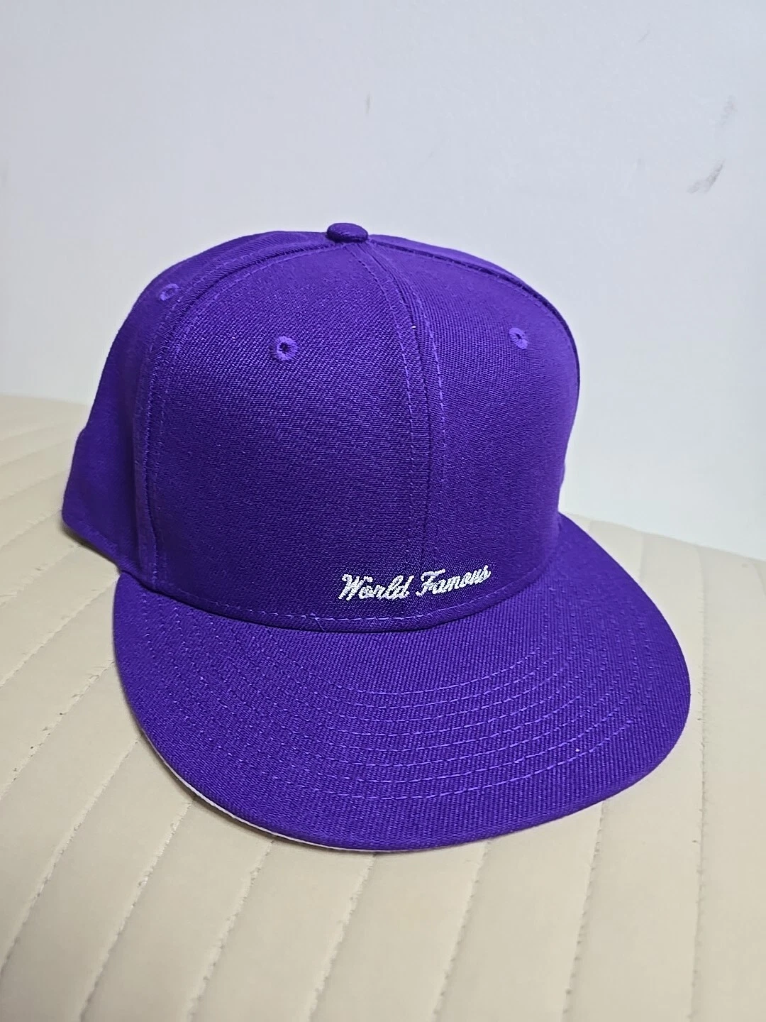 Supreme Reverse Box Logo New Era Chapeau Neuf Capuchon Ajusté Violet Taille 7 3/8