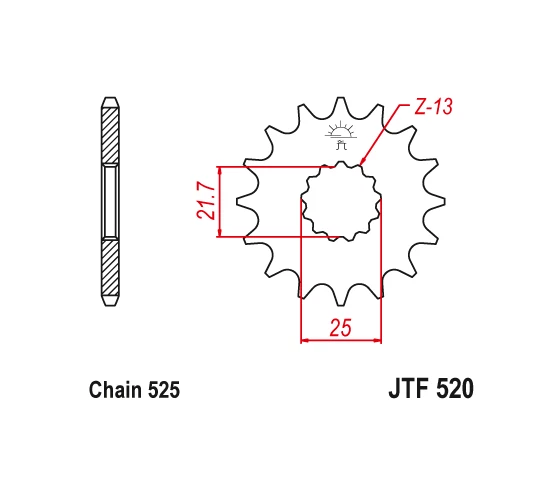 Piñón delantero 17T JT se adapta a Suzuki Road DL1000 XZ-L9 V-Strom XT Adventure 2019 Foto 2 de 3