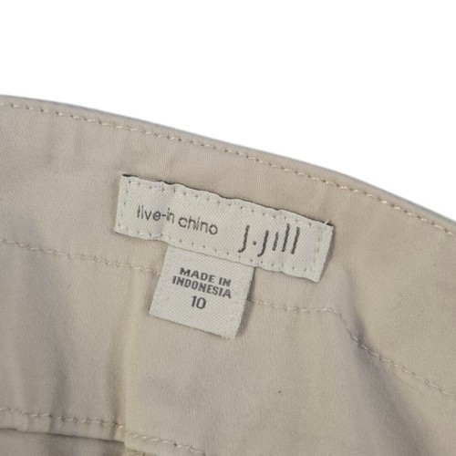 J Jill Womens A-Line Skirt Size 10 Beige Live In Chino Front Pockets Stretch - Picture 7 of 7